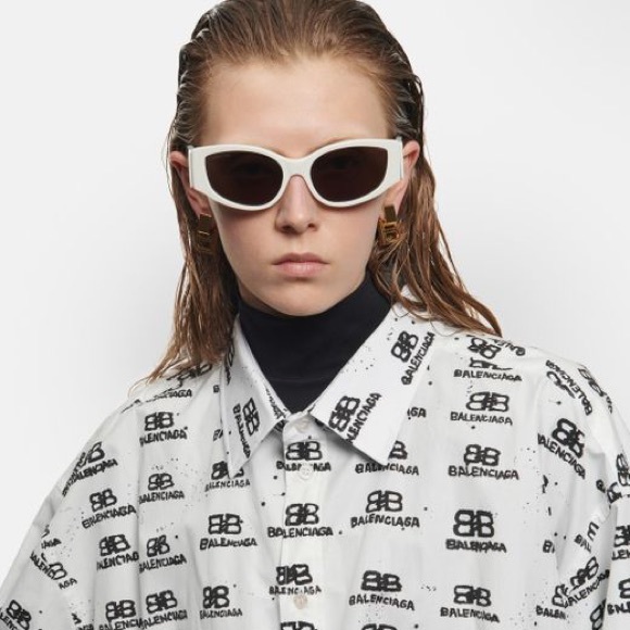 NEW BALENCIAGA BB00258S 003 OVERSIZED SUNGLASSES BALENCIAGA - Picture 5 of 12